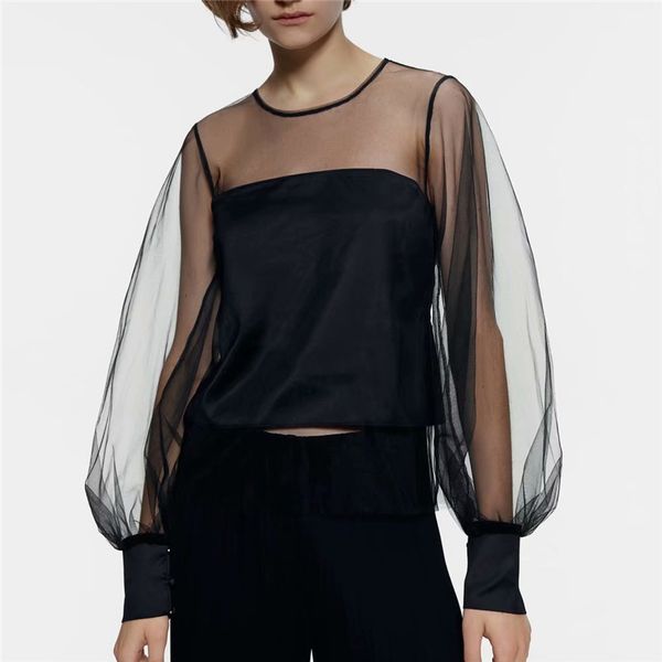women's blouses & shirts 2021 stylish black transparent mesh women blouse see through long sleeve slim fit female party club chic, White
women's blouses & shirts 2021 stylish black transparent mesh women blouse see through long sleeve slim fit female party club chic, White