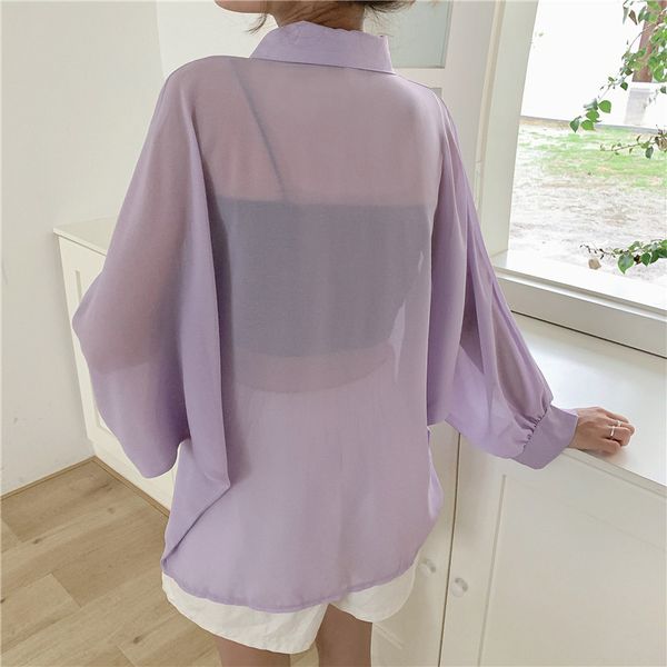 women's blouses & shirts casual perspective blouse women korean summer autumn long sleeve ladies loose blusas mujer, White
women's blouses & shirts casual perspective blouse women korean summer autumn long sleeve ladies loose blusas mujer, White