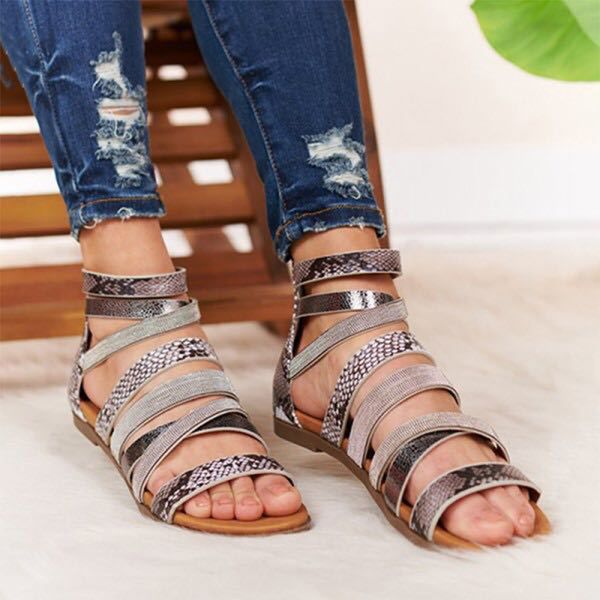 women leopard flat sandals woman zip shoes female fashion cross band snake pattern flats ladies 2020 footwear plus size 43, Black
women leopard flat sandals woman zip shoes female fashion cross band snake pattern flats ladies 2020 footwear plus size 43, Black