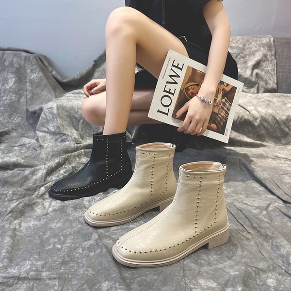 womens shoes women's boots autumn platform square toe zipper rivet fashion new women's ankle boots flat shoes size 35-40, Black
womens shoes women's boots autumn platform square toe zipper rivet fashion new women's ankle boots flat shoes size 35-40, Black