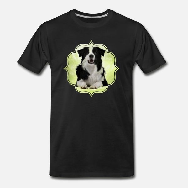 border collie t shirt men knitted tee shirt round collar slim loose humor spring autumn leisure shirt