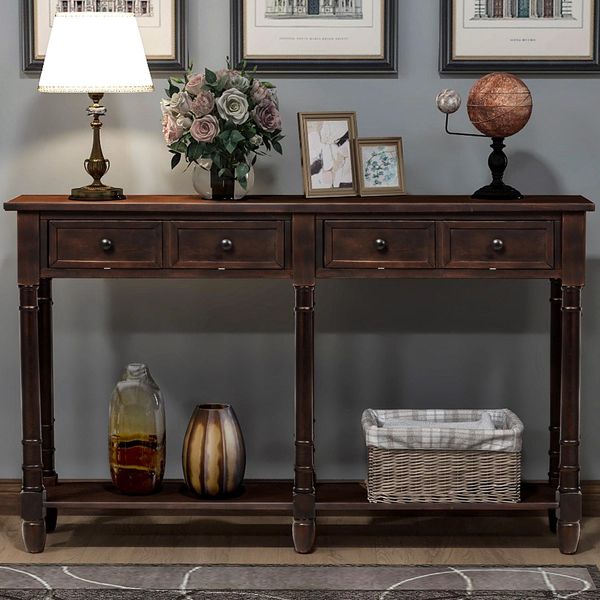 trexm console table sofa table easy assembly with two storage drawers bottom shelf for living room entryway espresso wf191266aap
trexm console table sofa table easy assembly with two storage drawers bottom shelf for living room entryway espresso wf191266aap