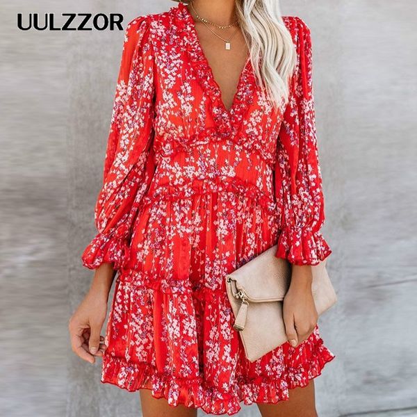 women dresses v-neck backless dress printed elegant lantern sleeve ruffle summer holiday mini vestido kg-679, Black;gray
women dresses v-neck backless dress printed elegant lantern sleeve ruffle summer holiday mini vestido kg-679, Black;gray