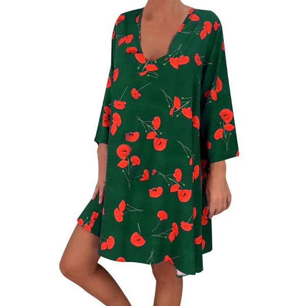 women's loose floral printed v-neck mini dress summer three quarter sleeve casual dress for women women summer vestidos 28, Black;gray
women's loose floral printed v-neck mini dress summer three quarter sleeve casual dress for women women summer vestidos 28, Black;gray
