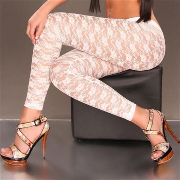 women black white sheer stretchy floral lace leggings pencil pants lady fitness leggings high waist lace hollow out trouser
women black white sheer stretchy floral lace leggings pencil pants lady fitness leggings high waist lace hollow out trouser