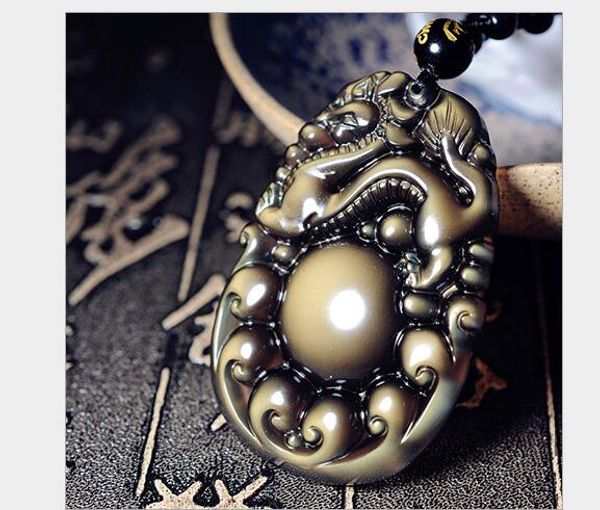 natural obsidian pendant rainbow eye mythical wild animal obsidian necklace, Silver 
natural obsidian pendant rainbow eye mythical wild animal obsidian necklace, Silver