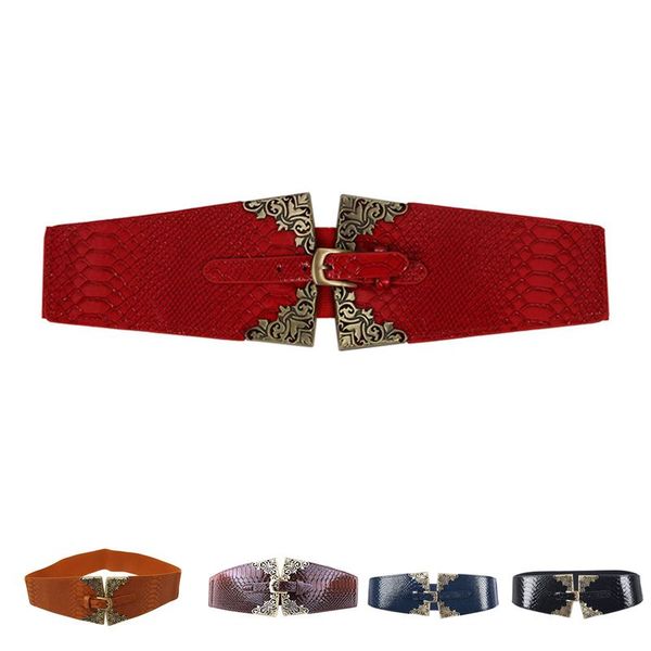 new lady women elastic waistband wide waist belt retro metal buckle faux leather, Black;brown
new lady women elastic waistband wide waist belt retro metal buckle faux leather, Black;brown