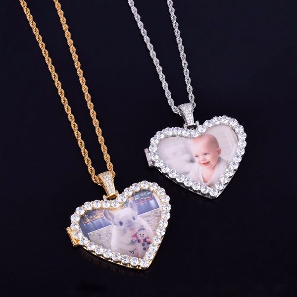luxury zircon huge heart pendant necklace for wedding gift custom ps available environmentional copper necklace, Silver
