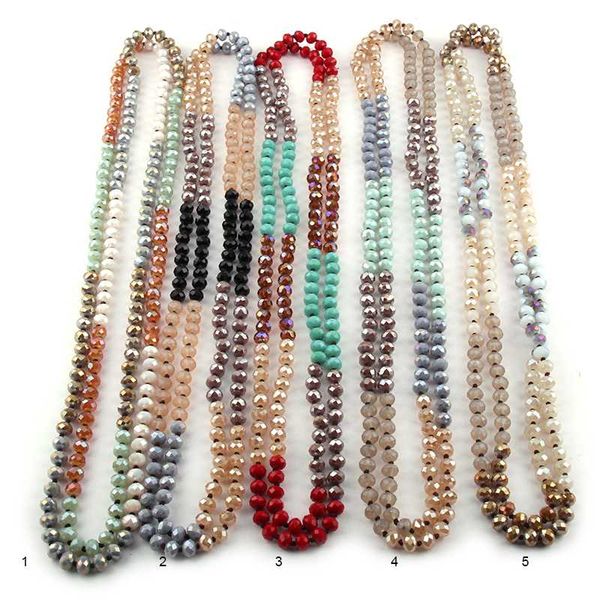 moodpc fashion bohemian jewelry 5x8 crystal glass long knotted halsband mumti color crystal necklace, Silver
moodpc fashion bohemian jewelry 5x8 crystal glass long knotted halsband mumti color crystal necklace, Silver