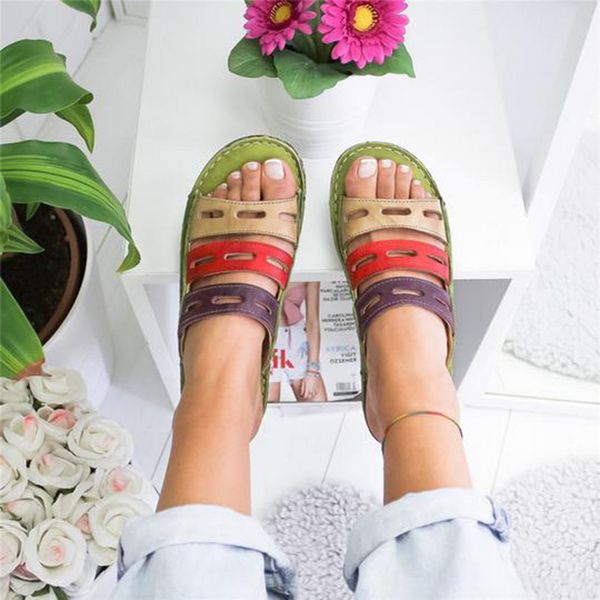 2020 summer sandals women color stitching flat sandals soft pu leather thick bottom summer shoes sapato feminino, Black
2020 summer sandals women color stitching flat sandals soft pu leather thick bottom summer shoes sapato feminino, Black