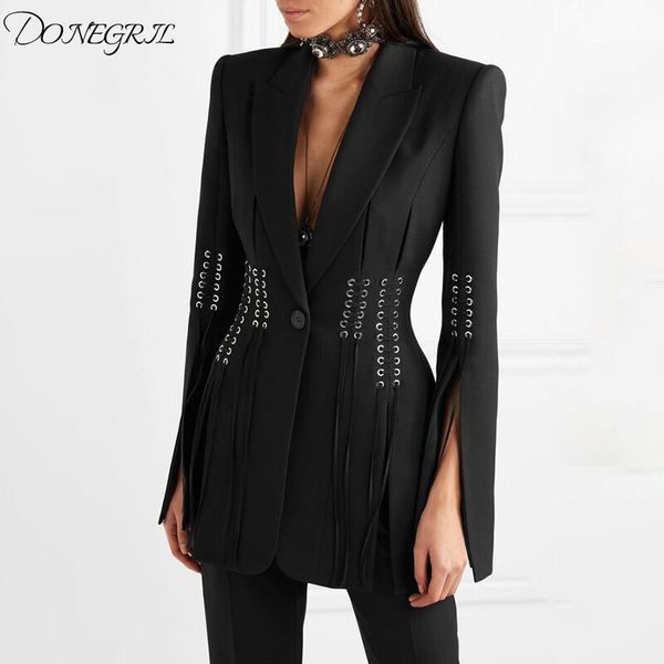 autumn elegant blazer for women lapel collar long sleeve bandages split slim black coat female fashion clothes new, White;black
autumn elegant blazer for women lapel collar long sleeve bandages split slim black coat female fashion clothes new, White;black