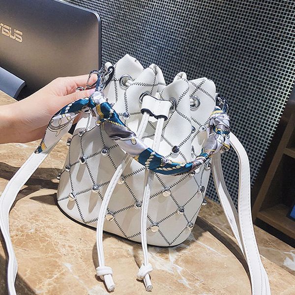 summer scarf new women bucket bag fashion pu leather handbag rivet shoulder messenger bag female crossbody tote
summer scarf new women bucket bag fashion pu leather handbag rivet shoulder messenger bag female crossbody tote
