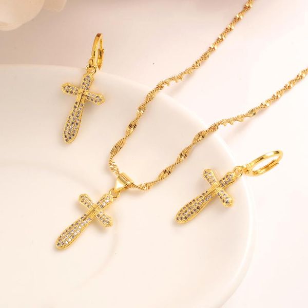 divine jewelry sets fine yellow thai baht solid gold gf crystal cross white inlay cz pendant necklace for women chain, Silver
divine jewelry sets fine yellow thai baht solid gold gf crystal cross white inlay cz pendant necklace for women chain, Silver