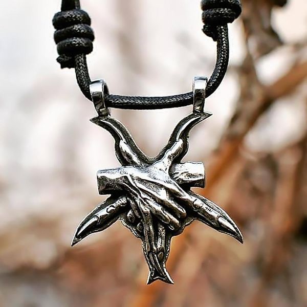 316l stainless steel cult satan pentagram silver color necklace pendant accessory fashion men's gothic satanic jewelry
316l stainless steel cult satan pentagram silver color necklace pendant accessory fashion men's gothic satanic jewelry