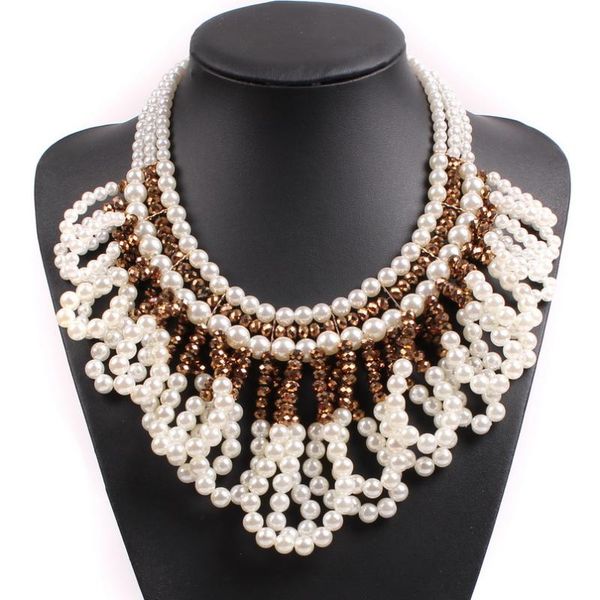 new design fashion collar chunky pearl big statement pendant necklace for women choker jewelry accessories necklace gift, Silver
new design fashion collar chunky pearl big statement pendant necklace for women choker jewelry accessories necklace gift, Silver