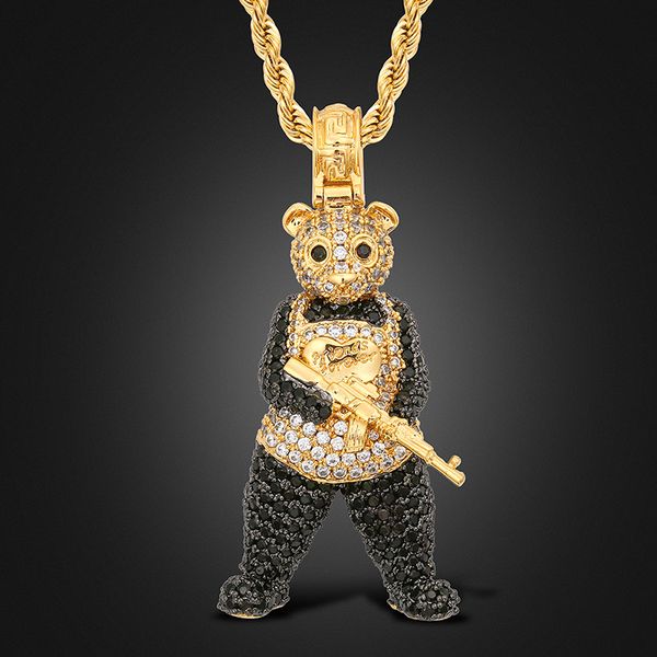 hip hop iced out cubic zircon panda men pendant bling rhinestone solid pandaren jewelry fashion party necklace, Silver
hip hop iced out cubic zircon panda men pendant bling rhinestone solid pandaren jewelry fashion party necklace, Silver