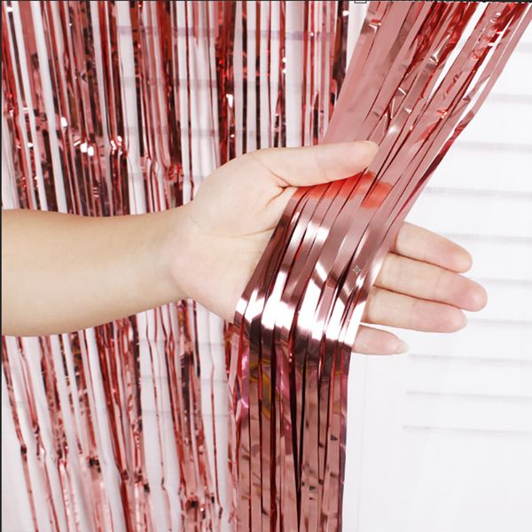 

1m 2m 3m gold pink rainbow sequin backdrop foil fringe tinsel curtain birthday party rain for decoration girl adults anniversary