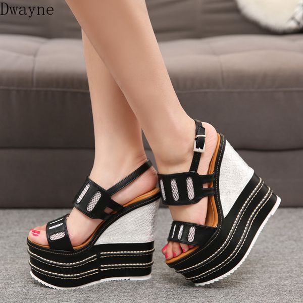 2020 new wedge with super high heel 16cm mesh shoes female small code sandals waterproof platform thick bottom slip, Black
2020 new wedge with super high heel 16cm mesh shoes female small code sandals waterproof platform thick bottom slip, Black