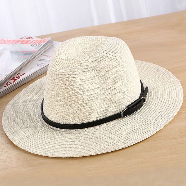 maershei summer women boater beach hat female casual panama straw hat ladies classic belt buckle jazz sun women's fedora, Blue;gray
maershei summer women boater beach hat female casual panama straw hat ladies classic belt buckle jazz sun women's fedora, Blue;gray