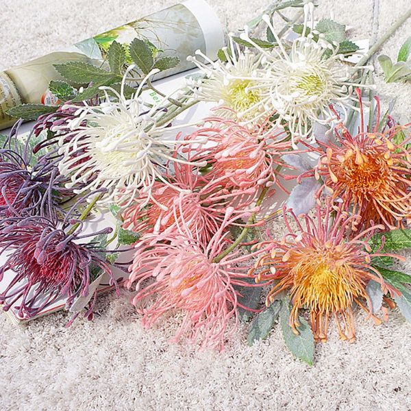 3heads/branch leucospermum artificial flowers for wedding decoration flores artificiales plastic fake flowers fleur artificielle 
3heads/branch leucospermum artificial flowers for wedding decoration flores artificiales plastic fake flowers fleur artificielle