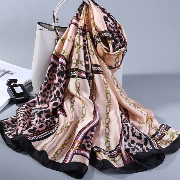 scarves 2021 fashion women silk scarf soft shawl leopard chain printed long wraps, Blue;gray
scarves 2021 fashion women silk scarf soft shawl leopard chain printed long wraps, Blue;gray