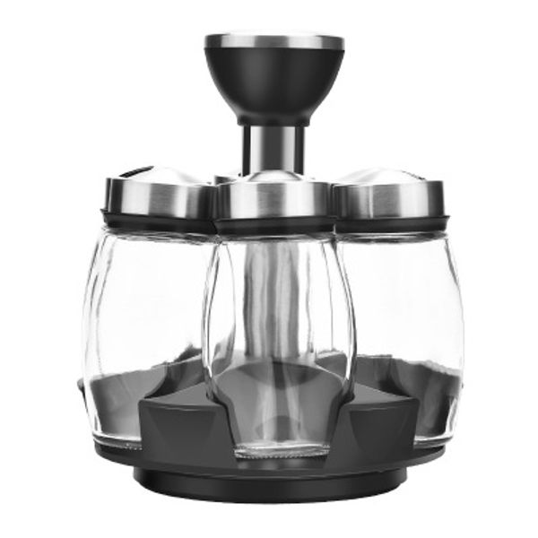 european glass rotating seasoning bottle seasoning can set creative kitchen household seal moisture-proof box cruet
european glass rotating seasoning bottle seasoning can set creative kitchen household seal moisture-proof box cruet