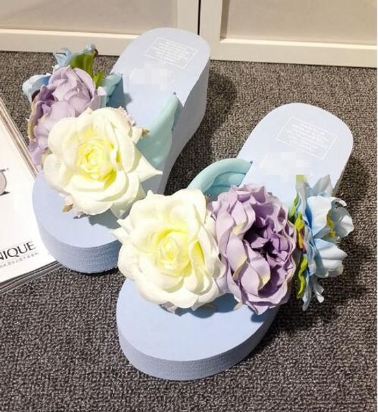 large size flip flops female summer beach shoes are a non slip flower pinch slope with thick bottom cute sweet series slippers, Black
large size flip flops female summer beach shoes are a non slip flower pinch slope with thick bottom cute sweet series slippers, Black