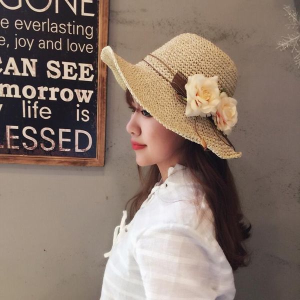 japanese fisherman hat retro flower straw hat female literary sun casual fashion beach, Blue;gray
japanese fisherman hat retro flower straw hat female literary sun casual fashion beach, Blue;gray