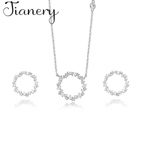 boho jewelry sets fashion long chains circle round necklaces earrings for lady wedding bridal 2020, Silver