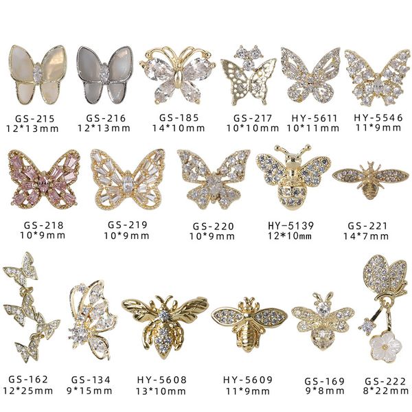 nail art decorations 10 pcs carved butterfly bee shiny zircon 3d luxury crystal emulational jewelry manicure design accessories, Silver;gold
nail art decorations 10 pcs carved butterfly bee shiny zircon 3d luxury crystal emulational jewelry manicure design accessories, Silver;gold