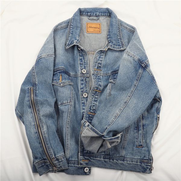 korean boyfriend denim jacket women outerwear zipper long sleeve jeans jacket vintage washed blue loose basic denim coat female, Black;brown
korean boyfriend denim jacket women outerwear zipper long sleeve jeans jacket vintage washed blue loose basic denim coat female, Black;brown