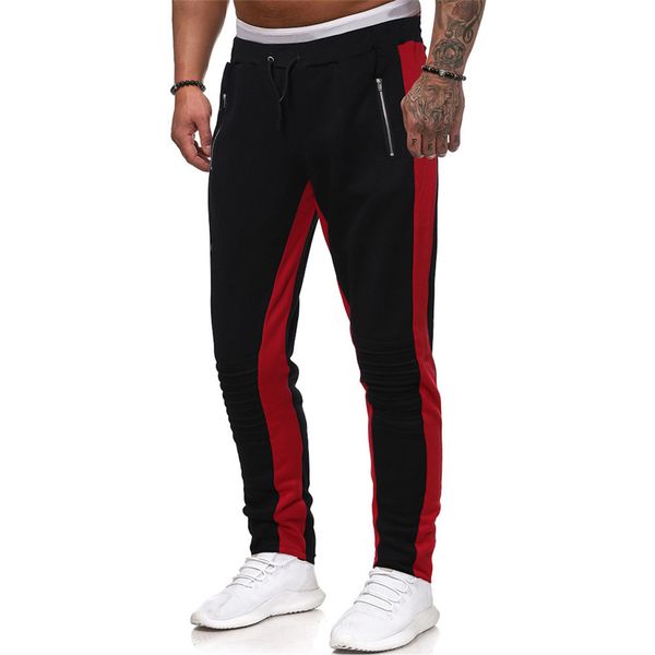 stacked pants for man patchwork fitness long pants with zipper casual mid waist loose designer mens trousers, Black
stacked pants for man patchwork fitness long pants with zipper casual mid waist loose designer mens trousers, Black