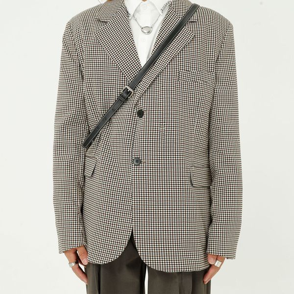 men's suits & blazers male japan korea streetwear vintage fashion suit coat outerwear men houndstooth plaid casual jacket, White;black
men's suits & blazers male japan korea streetwear vintage fashion suit coat outerwear men houndstooth plaid casual jacket, White;black