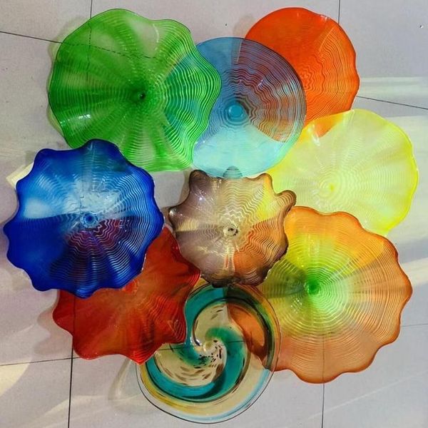 2020 100% mouth blown borosilicate contemporary luxury wall plates 100% hand blown glass wall lamps