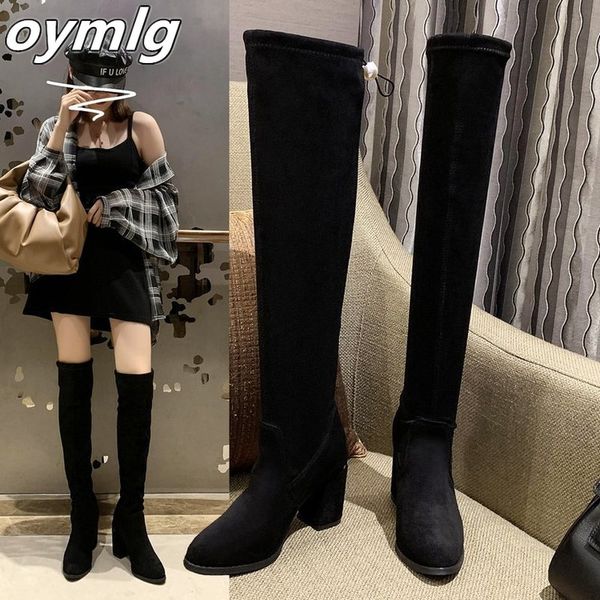 2020 women over the knee high boots hoof heels winter shoes pointed toe elastic fabric women boots size 34-43, Black
2020 women over the knee high boots hoof heels winter shoes pointed toe elastic fabric women boots size 34-43, Black