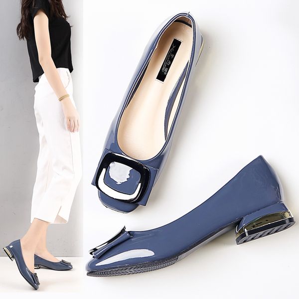 new autumn versatile low heel women's shoes, Black