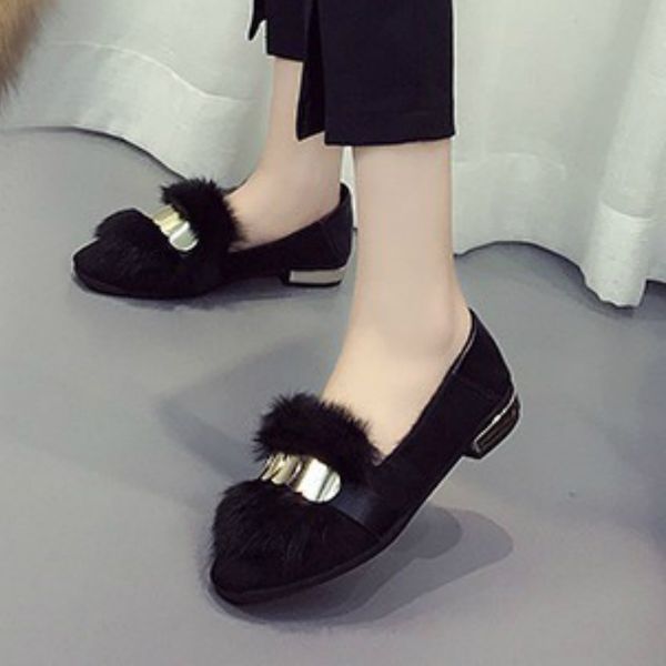 round toe fashion women fluffy fur loafer flock bling flower winter flats shoes solid casual slip on for a1-126, Black
round toe fashion women fluffy fur loafer flock bling flower winter flats shoes solid casual slip on for a1-126, Black