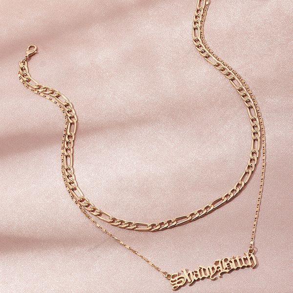 vintage gold color figaro chain choker for women letter pendant necklace layered clavicle chain 2020 fashion jewelry, Silver
vintage gold color figaro chain choker for women letter pendant necklace layered clavicle chain 2020 fashion jewelry, Silver