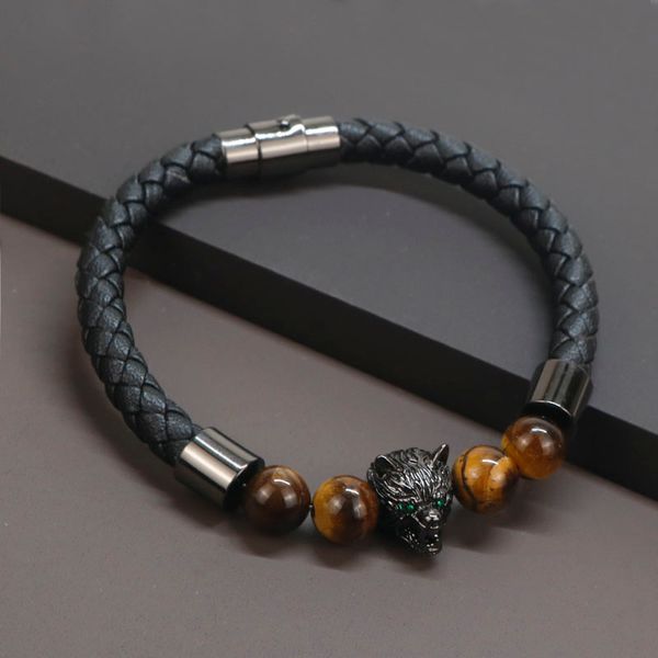 charm bracelets 2021 fashion 8mm natural tiger eye stone leather bracelet for men silver plated animal wolf gift him am-08, Golden;silver
charm bracelets 2021 fashion 8mm natural tiger eye stone leather bracelet for men silver plated animal wolf gift him am-08, Golden;silver