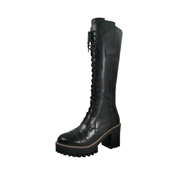 boots fashion genuine leather women knee cross tied platform thick heels pumps winter wedding party shoes woman, Black
boots fashion genuine leather women knee cross tied platform thick heels pumps winter wedding party shoes woman, Black