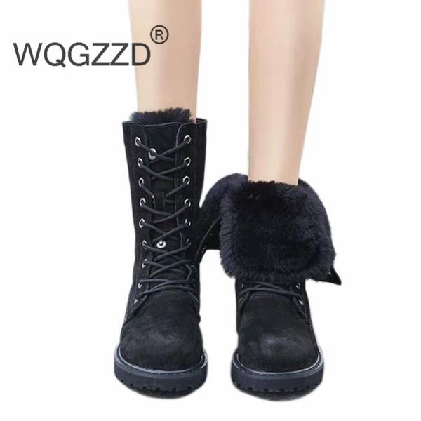 keep warm snow boots women lace up ankle boots for women genuine leather winter women's motorcycle, Black 
keep warm snow boots women lace up ankle boots for women genuine leather winter women's motorcycle, Black