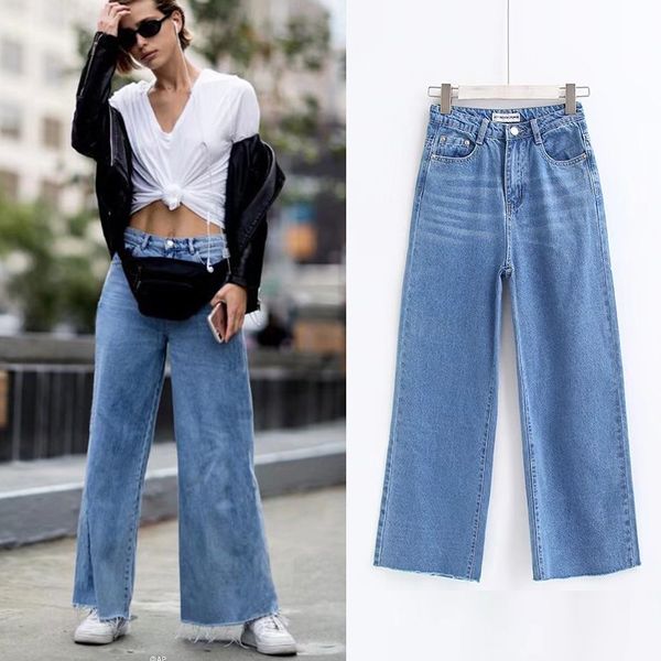 women's jeans 2021autumn style western high-waisted wide-leg pants loose burrs, Blue
women's jeans 2021autumn style western high-waisted wide-leg pants loose burrs, Blue