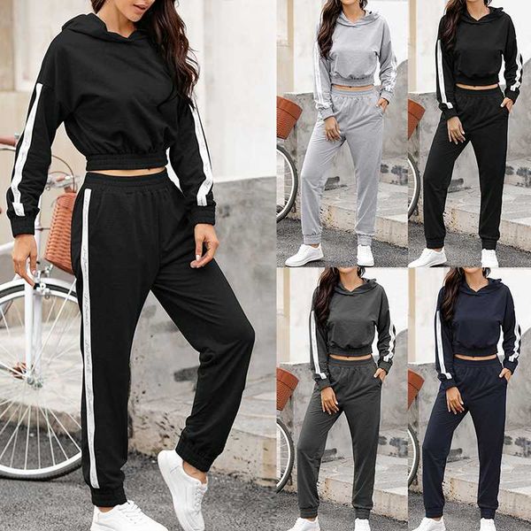 women's solid color exposed navel hoodies long sleeve loose high waist pants two-piece set, White;red
women's solid color exposed navel hoodies long sleeve loose high waist pants two-piece set, White;red