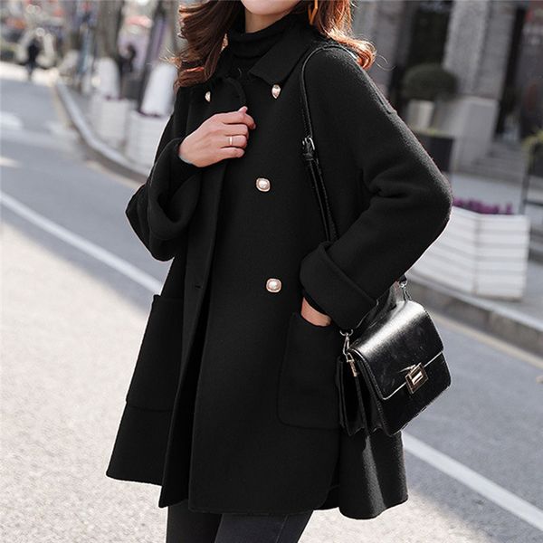 women's wool & blends 2021 women autumn winter coat black long-sleeved lapel double-breasted button blouse a-line elegant ladies jacket
women's wool & blends 2021 women autumn winter coat black long-sleeved lapel double-breasted button blouse a-line elegant ladies jacket