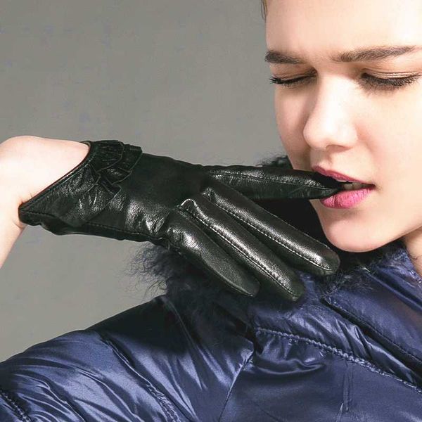 nh winter genuine leather gloves for women black real goatskin finger gloves fashion laciness soft warm mittens new, Blue;gray
nh winter genuine leather gloves for women black real goatskin finger gloves fashion laciness soft warm mittens new, Blue;gray