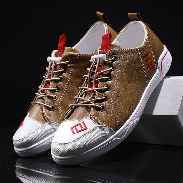 men casual leather shoes lightweight lace up sneakers breathable skateboard loafers men flats slip leisure shoes male footwear, Black
men casual leather shoes lightweight lace up sneakers breathable skateboard loafers men flats slip leisure shoes male footwear, Black