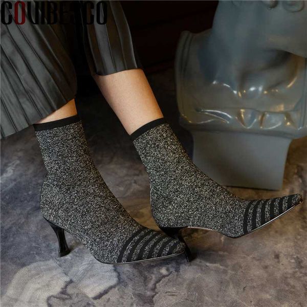 covibesco basic fashion women ankle boots autumn winter 2020 new shoes woman knitting pointed toe thin heels boots, Black
covibesco basic fashion women ankle boots autumn winter 2020 new shoes woman knitting pointed toe thin heels boots, Black