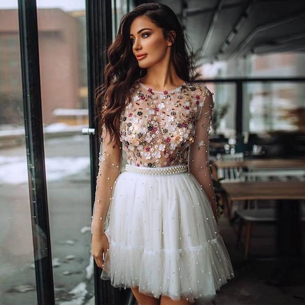 2019 Long Sleeves Appliqued Homecoming Dresses Short Pearl Beaded Party Cocktail Wear Mini Prom Evening Pageant Gown
2019 Long Sleeves Appliqued Homecoming Dresses Short Pearl Beaded Party Cocktail Wear Mini Prom Evening Pageant Gown