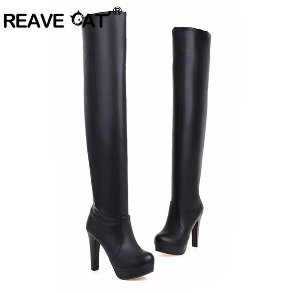reave cat big size 34-43 over knee women boots spring high heels platform shoes woman thigh high boots botas muje pu a1036, Black
reave cat big size 34-43 over knee women boots spring high heels platform shoes woman thigh high boots botas muje pu a1036, Black