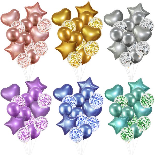 14pcs metallic heart star foil balloon rose gold latex balloon helium air ball for baby shower wed birthday party decor globos
14pcs metallic heart star foil balloon rose gold latex balloon helium air ball for baby shower wed birthday party decor globos
